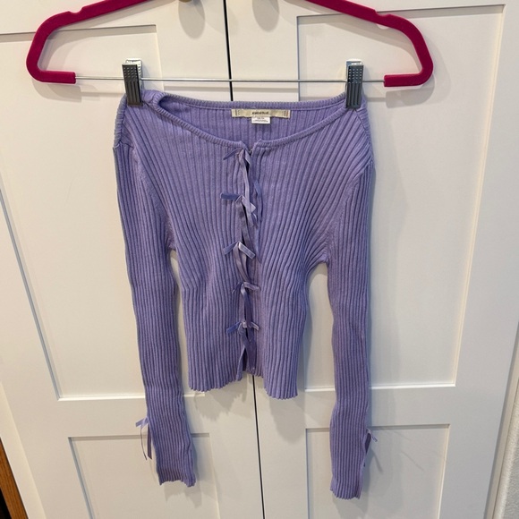 Kimchi Blue Tops - Kimchi Blue Lavender Knit Cardigan